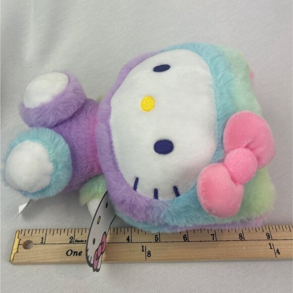 Fiesta Sanrio Hello Kitty Plush Rainbow Sherbet Soft Stuffed Toy Pink Bow Tag - Picture 13 of 13